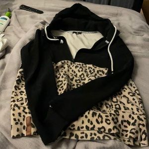 Ampersand leopard hoodie size large